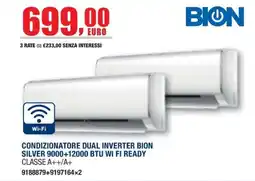 Bricofer Condizionatore dual inverter Bion Silver offerta