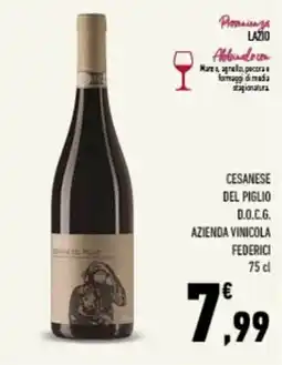 Conad Tuday Cesanese del Piglio D.O.C.G. Azienda Vinicola Federici offerta