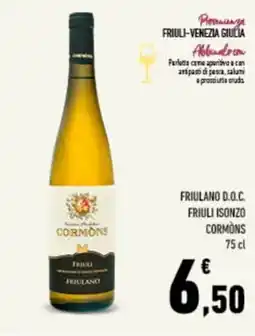 Conad Tuday Cormons Friulano offerta