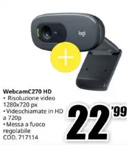 MediaWorld Webcam C270 HD Logitech offerta