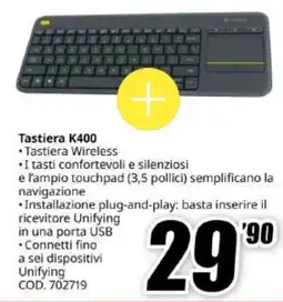 MediaWorld Tastiera K400 offerta