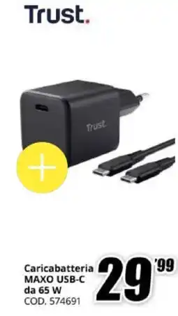 MediaWorld Caricabatteria MAXO USB-C Trust offerta