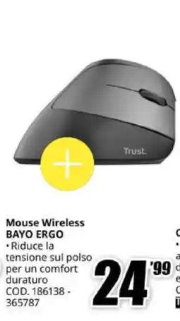 MediaWorld Mouse Wireless BAYO ERGO Trust offerta