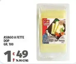 Vivo Supermercati Latterie Vicentine Asiago a fette DOP offerta