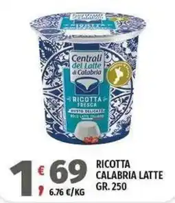 Vivo Supermercati Ricotta fresca Centrali del latte di Calabria offerta