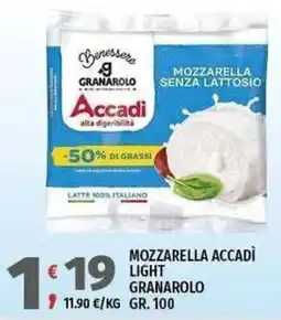 Vivo Supermercati Mozzarella Accadi Light Granarolo offerta