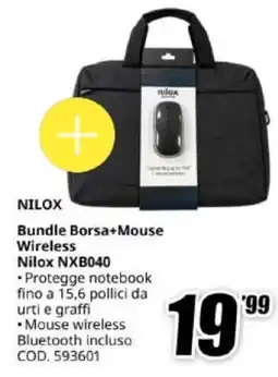 MediaWorld Nilox Bundle Borsa+Mouse Wireless offerta