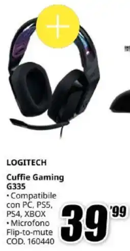 MediaWorld Logitech Cuffie Gaming G335 offerta