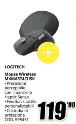 MediaWorld Logitech Mouse Wireless MXMAST4CUSK offerta