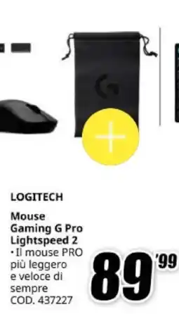 MediaWorld Logitech Mouse Gaming G Pro Lightspeed 2 offerta