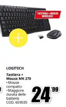 MediaWorld Logitech tastiera + mouse mk 270 offerta