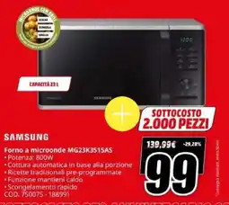 MediaWorld Forno a microonde Samsung offerta