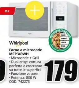 MediaWorld Whirlpool Forno a microonde MCP349WH offerta