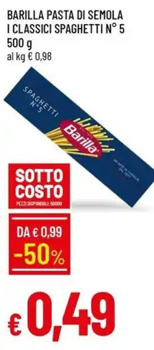 IperFamila Barilla Pasta di Semola I Classici Spaghetti N° 5 offerta