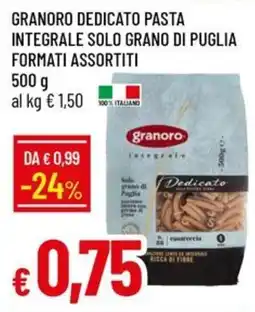 IperFamila Granoro dedicato pasta integrale offerta