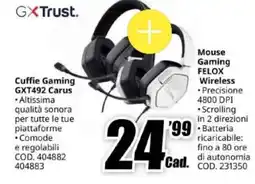 MediaWorld Cuffie Gaming GXT492 Carus offerta