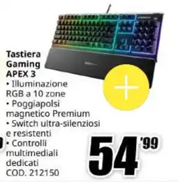 MediaWorld Tastiera Gaming APEX 3 offerta