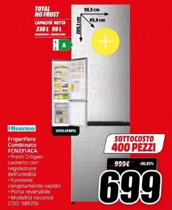 Hisense Frigorifero Combinato FCN331ACA