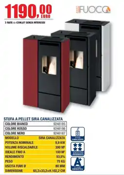 Bricofer Stufa a pellet Sira canalizzata offerta