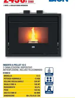 Bricofer Inserto a pellet 13 C Bion offerta