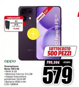 MediaWorld oppo Smartphone Reno 16FS 5G offerta