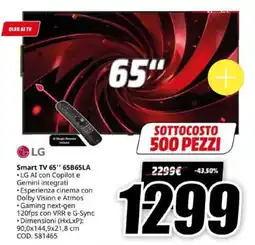 MediaWorld LG Smart TV 65" offerta