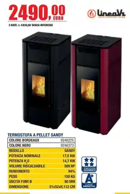 Bricofer Termostufa a pellet Sandy offerta