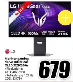 MediaWorld Monitor gaming curvo UltraGear OLED offerta