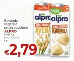 Supermercati Nonna Isa Beveranda vegetale senza zucchero ALPRO avena, mandorla offerta