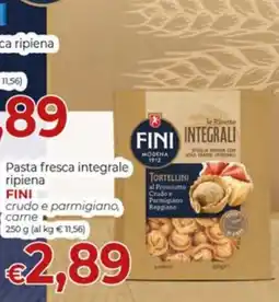 Supermercati Nonna Isa Pasta fresca integrale ripiena FINI crudo e parmigiano, carne offerta