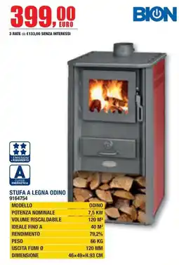 Bricofer Stufa a legna Odino offerta