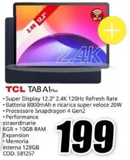 MediaWorld TCL TAB A1 Plus offerta