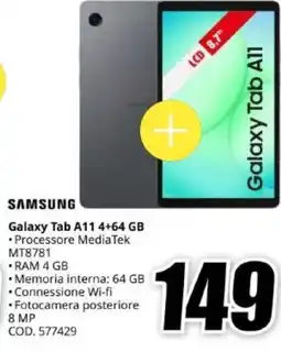 MediaWorld Samsung Galaxy Tab A11 offerta
