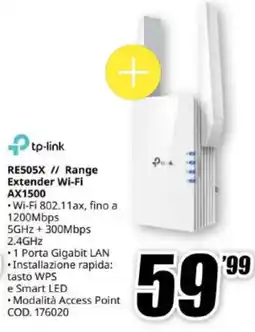 MediaWorld tp-link RE505X // Range Extender Wi-Fi AX1500 offerta