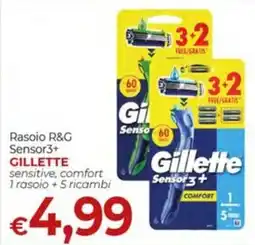 Supermercati Nonna Isa Rasoio R&G Sensor3+ Gillette sensitive, comfort offerta