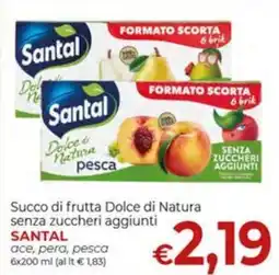 Supermercati Nonna Isa Succo di frutta Dolce di Natura senza zuccheri aggiunti Santal offerta