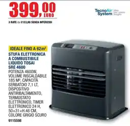 Bricofer Stufa elettronica a combustibile liquido Tosai SRE 4600 offerta