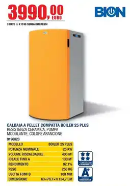 Bricofer Caldaia a pellet compatta Boiler 25 Plus Bion offerta