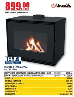 Bricofer Inserto a legna Atena offerta