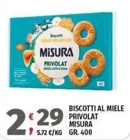 Vivo Supermercati Biscotti al miele Privolat Misura offerta