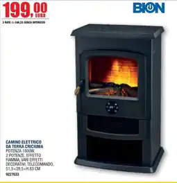 Bricofer Camino elettrico da terra Criciuma Bion offerta