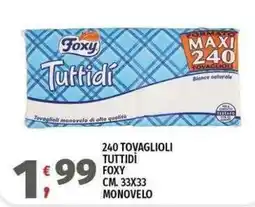 Vivo Supermercati Tovaglioli Tuttidì Foxy offerta