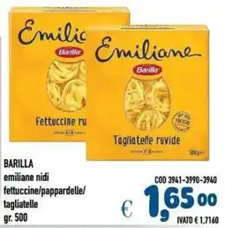 Del Prete Distribuzioni Barilla emiliane nidi fettuccine/pappardelle/tagliatelle offerta