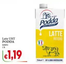 D'Italy Latte UHT Podda intero offerta