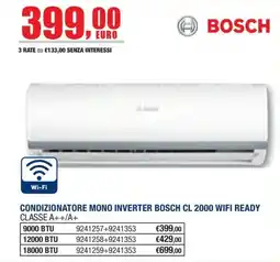 Bricofer Condizionatore mono inverter Bosch CL 2000 wifi ready offerta
