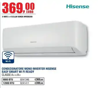 Condizionatore mono inverter Hisense Easy Smart Wi Fi Ready