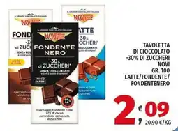 Vivo Supermercati Tavoletta di cioccolato fondente nero Novi offerta