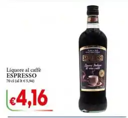 D'Italy Liquore al caffè Espresso offerta