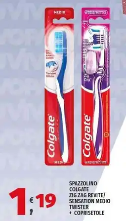 Vivo Supermercati Spazzolino Colgate Zig Zag Revite/Sensation Medio Twister offerta