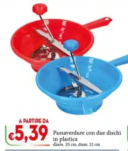 D'Italy Passaverdure con due dischi in plastica offerta